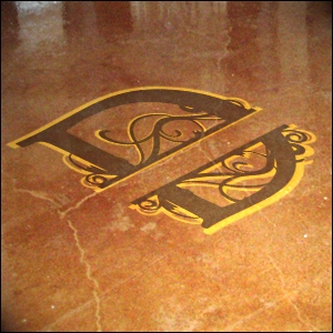 concrete floor logo retail example