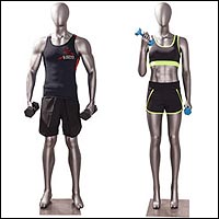 fitness crossfit gym rat mannequins lifting weights 200