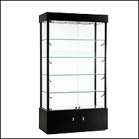 glass side and front and back tower display economy 200