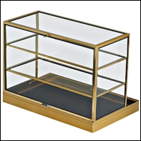 portable flat glasstop case with shelves 200