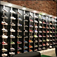 slatstrip shoe displays for wall 200