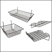 slatwall wire shelves and baskets 200
