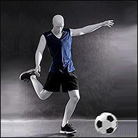 soccer playing mannequin with multiple poses 200
