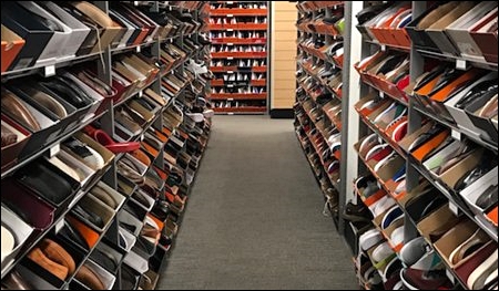shoe store rack display header