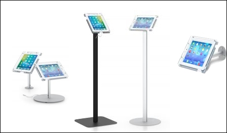 ipad and tablet holder for retail header
