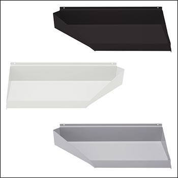 Inside Corner Steel Slatwall Shelves - Left or Right - Multiple Finish Options