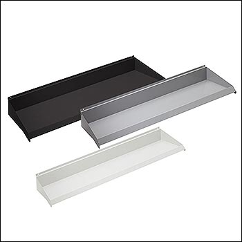 48" Wide Slatwall Steel Shelf - Multiple Finish and Depth Options