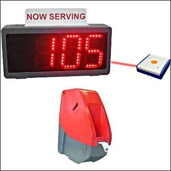 Wireless Queuing LED Serving Sign and Ticket Dispenser