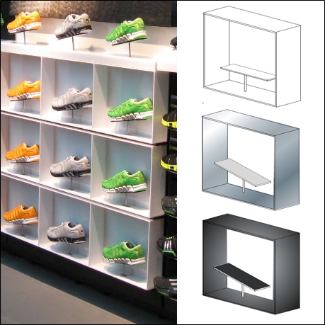 Shoe Wall Display Shelf Modern Mounted Shoe Retail Store Display