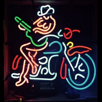 Cowgirl Motorcycle Neon Bar Sign