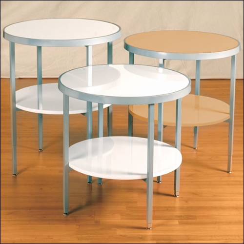 Silver Framed Round Display Table W, Round Display Table Retail