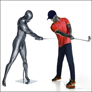 Action Male Golf Mannequin - Hit Follow Thru Pose