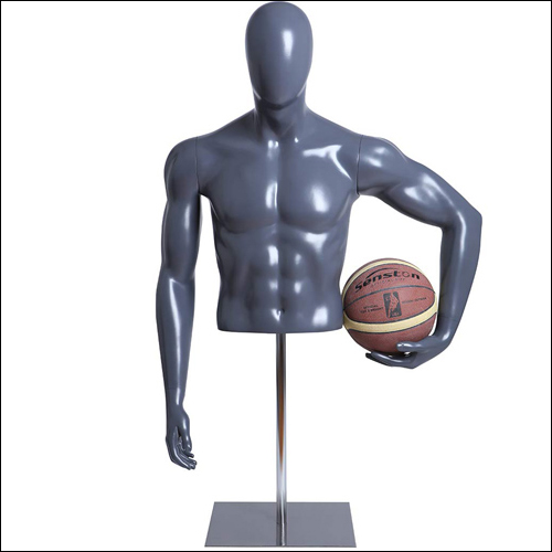 Male Basketball Player Mannequin Form Holding Ball to Hip Pose