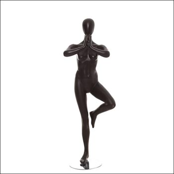 Black Yoga Mannequin Display - Tree Namaste Pose