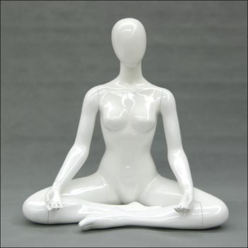 White Yoga Mannequin Display - Sitting Lotus Pose