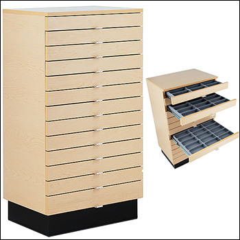 Professional Optical Drawer Presentation Cabinet Case with Multiple Finish Options 