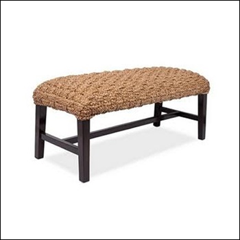 Upholstered Shoe Bench with Wood Legs