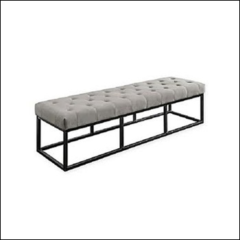 Upholstered Shoe Bench with Steel Legs