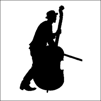 Double Bass Player Silhouette