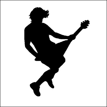 Rocking Guitar Player Silhouette