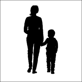Woman with Child Silhouette