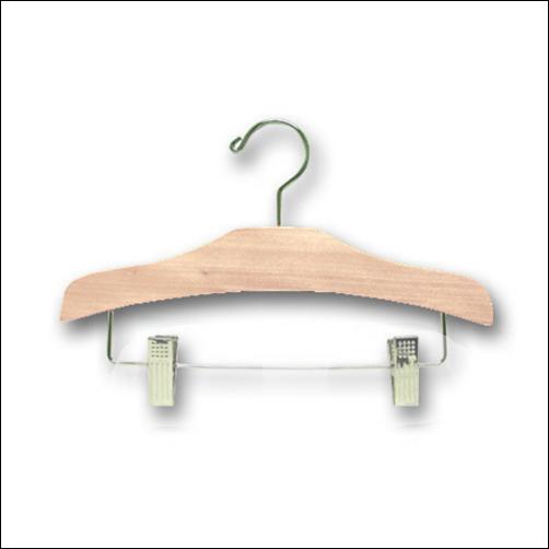 Children's Wooden Hanger with Chrome Pant Clips