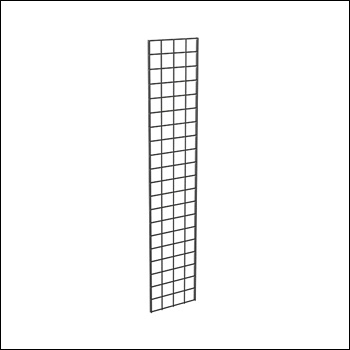 1'W x 5'H Gridwall Panel - White, Black & Chrome