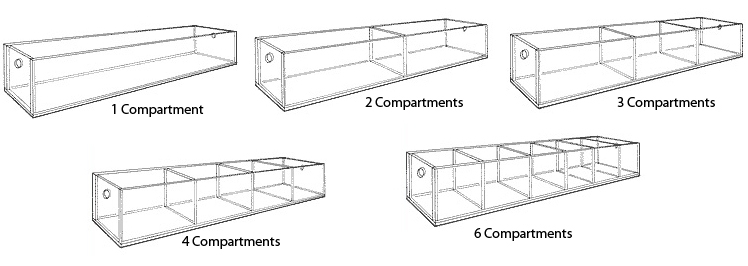tray options for tiered acrylic bins