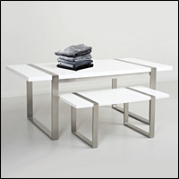 contemporary gloss white nesting table set 200