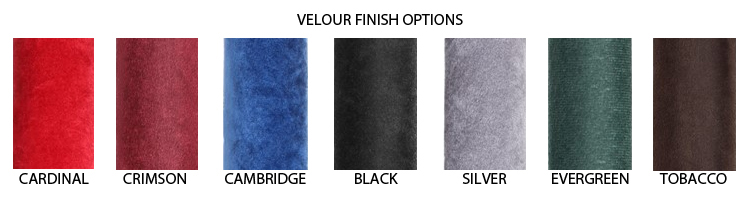 velvet swag rope finish options